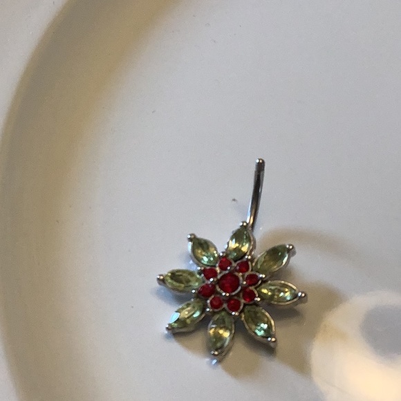 Belly button rings (3) pieces stainless steel with stones no balls on end - Picture 3 of 6